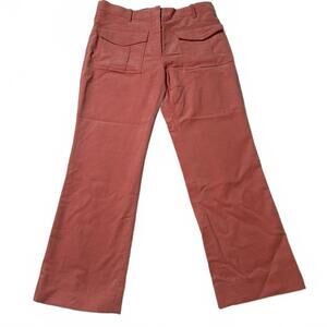 Sies Marjan unique Coral pink Corduroy cropped capri pants utility pockets sz 4